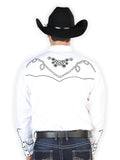 Camisa Vaquera de Hombre El Señor de los Cielos Manga Larga Bordada Casual en 65% Poliéster 35% Algodón Color Negro 126718