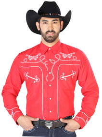 el Señor de los Cielos Bordado Camisa Rojo/blanco 126719
