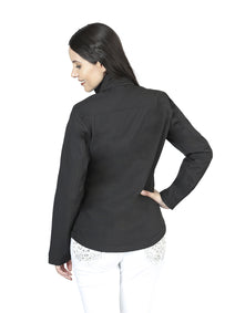 Dama Zipper Chamarra Negro 127081
