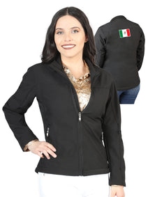 Dama Zipper Chamarra Negro 170075