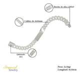 Esclava Turca De Plata 925 Barbada Con Zirconia De 19.5 Cm