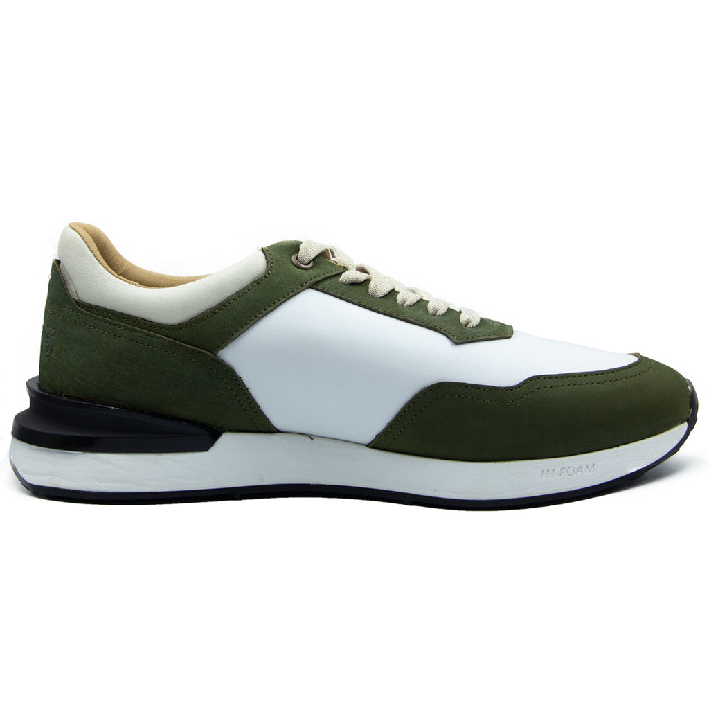 Sneakers Hi-Foam De Piel Olivo