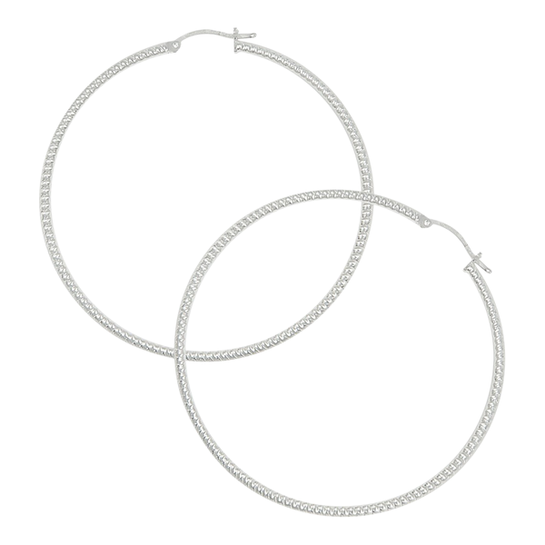 Arete Arracada Diamantada De Plata Ley 925 Para Mujer Candy 55 mm