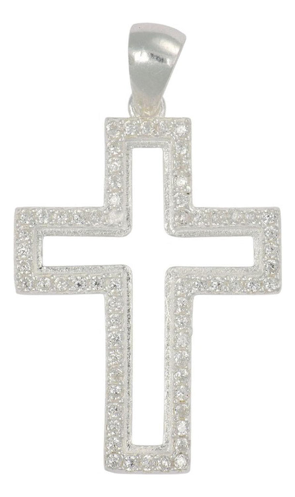 Dije Turco De Plata 925 De Cruz Con Zirconia