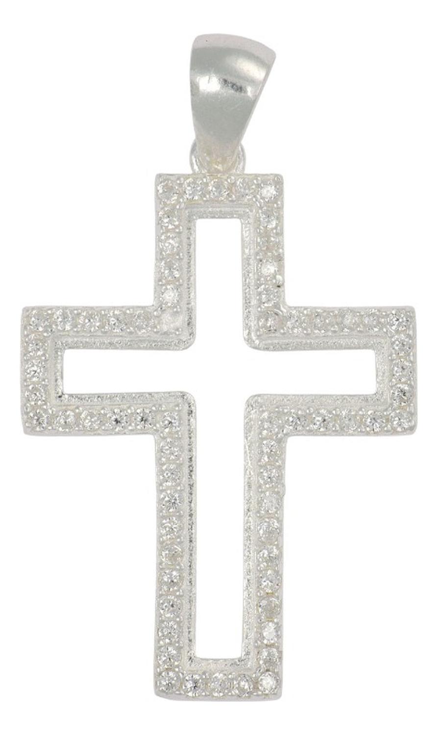 Dije Turco De Plata 925 De Cruz Con Zirconia