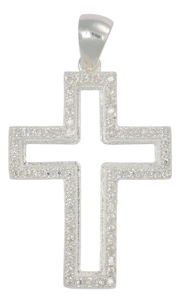 Dije Turco De Plata 925 De Cruz Con Zirconia