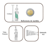 Dije De Plata 925 San Judas Con Piedra Zirconia Verde 7.5cm