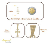 Dije En Figura De Cruz De Zirconias En Oro 10k 1.30 Gr