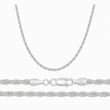 Cadena De Plata 925 Estilo Torsal De Calibre 3.3 Mm
