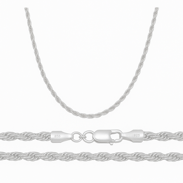Cadena De Plata 925 Estilo Torsal De Calibre 3.3 Mm