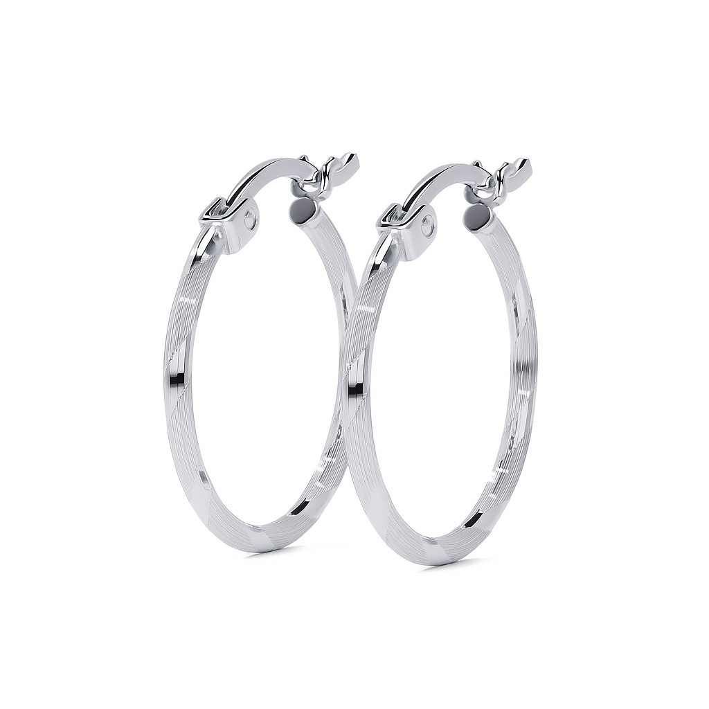 Arete Arracada Diamantada De Plata 925 Para Mujer Cordon Blue
