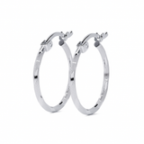 Arete De Plata 925 Extra Ligero Para Mujer Con Diamantado Cordon Blue