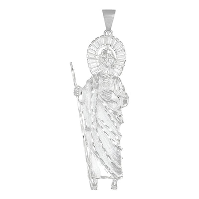 Dije De Plata 925 Figura San Judas 7.8 Cm Para Collar Hombre