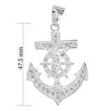 Dije De Cruz Con Forma De Ancla De Plata 925