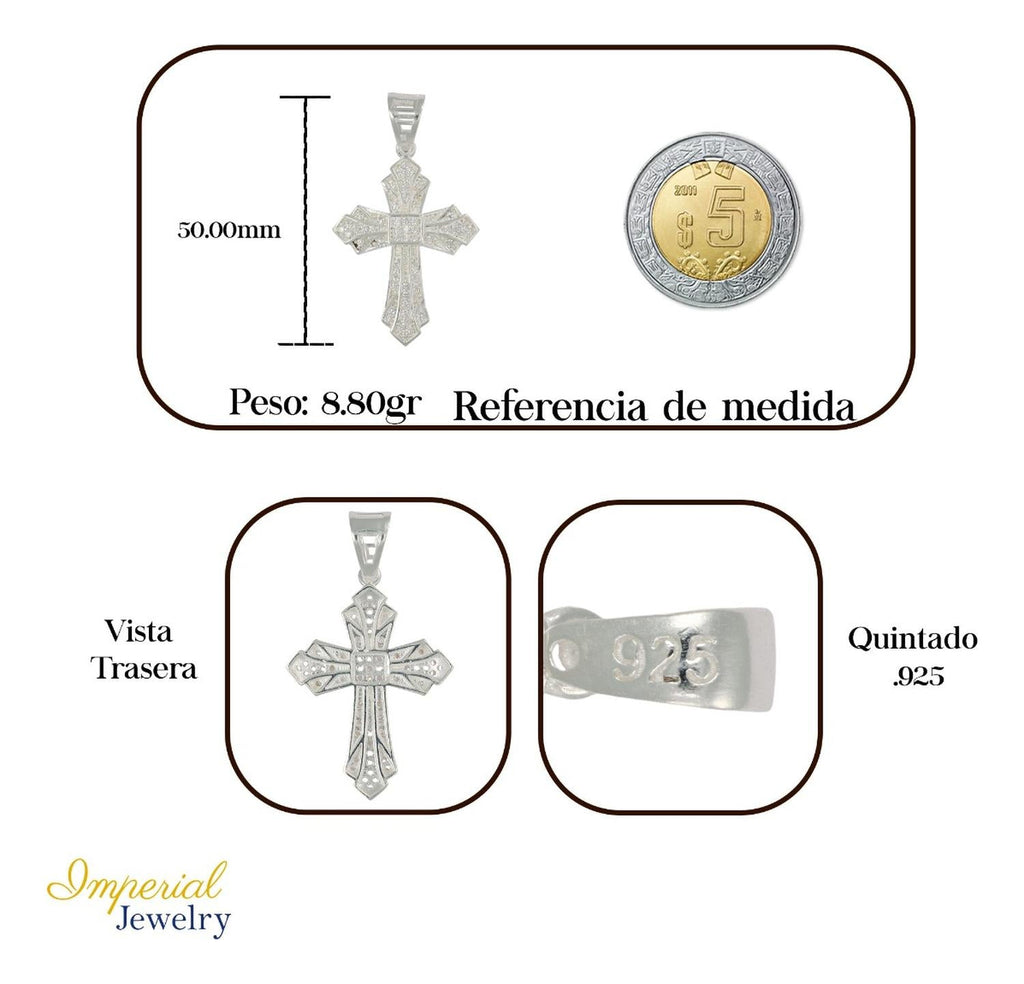 Dije Turco De Plata 925 De Cruz Hermosa Con Zirconia
