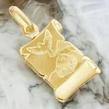 Medalla De Bautizo Italiana De Oro De 14k