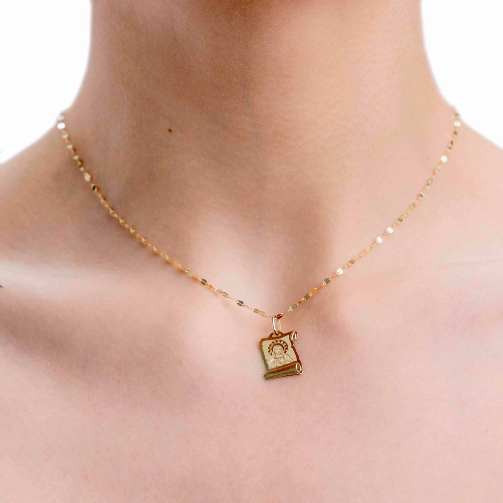 Medalla De Sagrado Corazon Italiana De Oro De 10k
