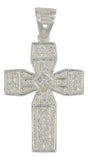 Dije Turco De Plata 925 De Cruz Cuadrada Con Zirconia
