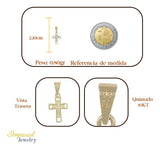 Dije En Figura De Cruz Diamantada En Oro 10k 0.8 Grm