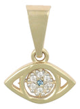 Dije En Figura De Ojo Turco Con Zirconia En Oro 10k 1.0 Grm