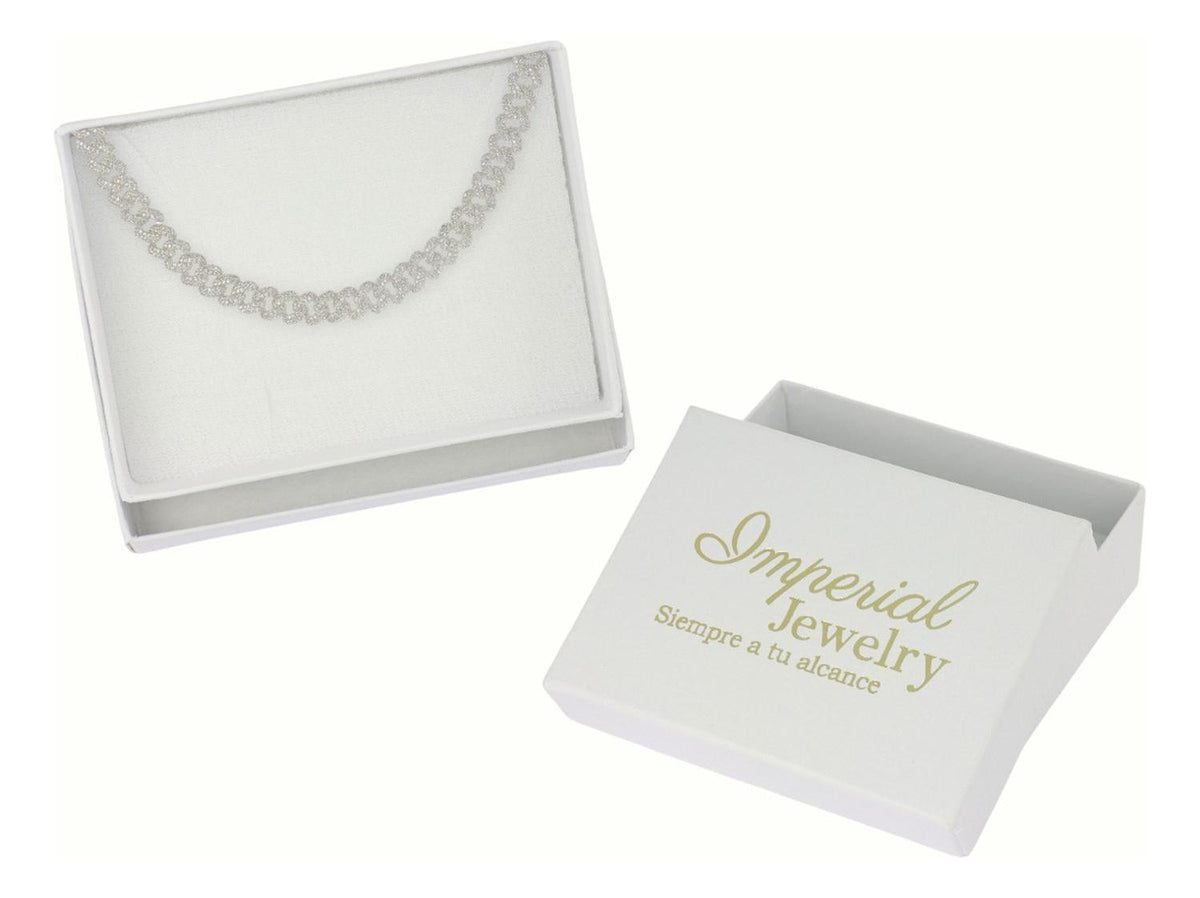 Collar Barbada Con Piedra De Plata Ley 925 De 55 Cm