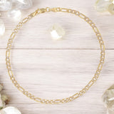 Pulsera Italiana Figaro Pave De 10 Quilates 3.2mm, 21.5 Cm