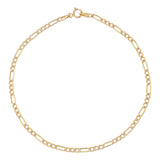 Pulsera Italiana Figaro Pave De 10 Quilates 2.6mm, 18.5 Cm
