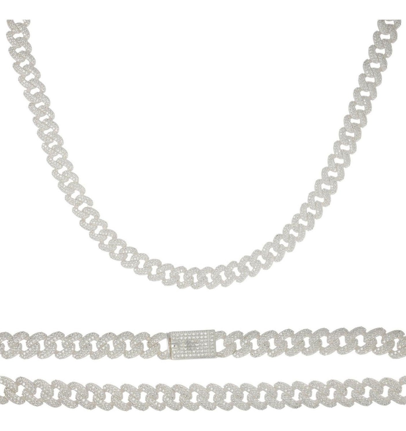 Collar Barbada Con Piedra De Plata Ley 925 De 55 Cm