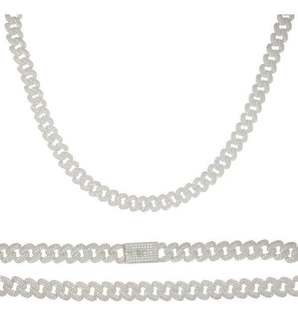 Collar Barbada Con Piedra De Plata Ley 925 De 55 Cm