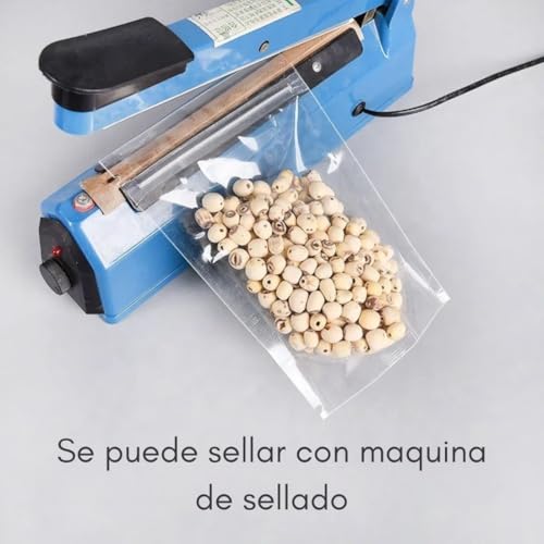 100 Bolsas Stand Up Pouch Cierre Hermético de Cremallera Resellable. Ideal para Envasado, Empaquetado y Exhibición de Alimentos. Almacena Frutos Secos, Café, Té, Azúcar, Caramelos
