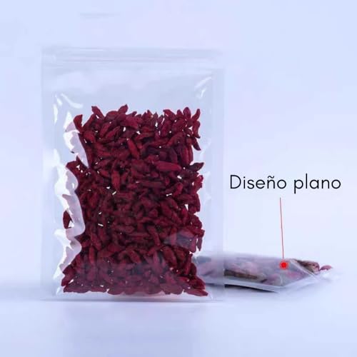 100 Bolsas Transparentes de Cierre Hermético de Cremallera Resellable. Ideal para Envasado, Empaquetado y Exhibición de Alimentos. Almacena Frutos Secos y cafe, Etc.