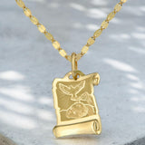 Collar Con Medalla De Bautizo Italiana De Oro De 14k