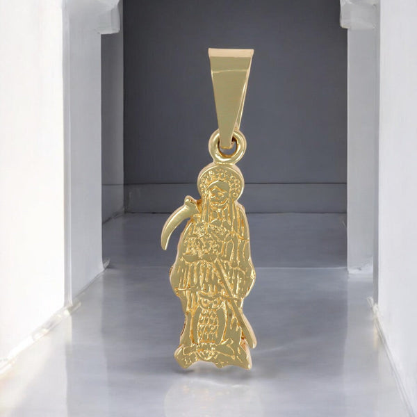 Dije De La Santa Muerte En Oro De 10k De 2.7 Cm