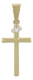 Dije En Figura De Cruz Con Zirconia En Oro 10k 0.9 Gr