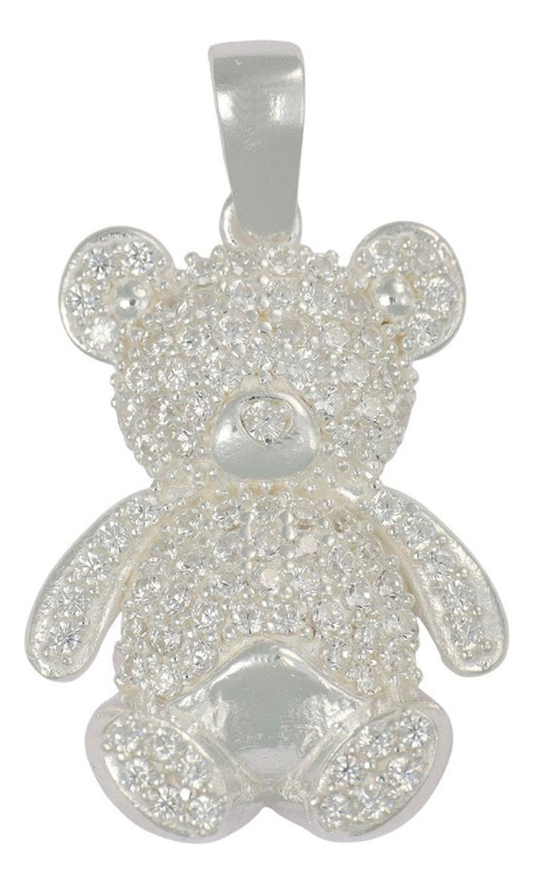 Dije Turco De Plata 925 De Oso Con Zirconia