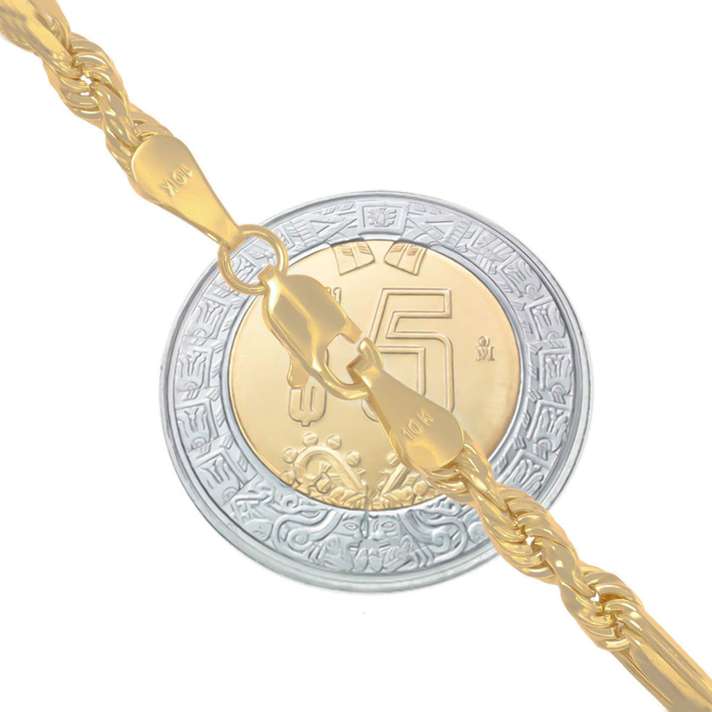Pulsera Italiana Milano 3x1 De 10 Quilates 3.6mm, 21.5cm