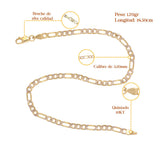 Pulsera Italiana Figaro Pave De 10 Quilates 3.2mm, 18.5 Cm