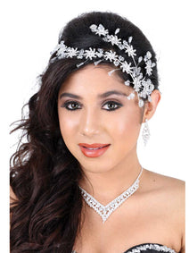 Tocados De Quinceañera Mis Xv Primaveras D-23 Crystal Plata 600002