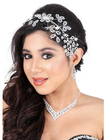 Tocados De Quinceañera Mis Xv Primaveras D.3 Crystal Plata 600012