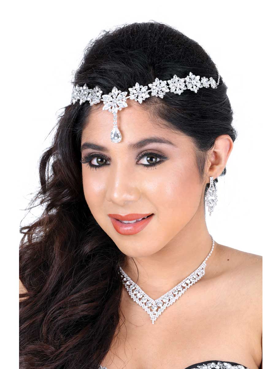 Tocados de Quinceañera Mis Xv Primaveras D-40 Crystal Plata Color Cristal 600026