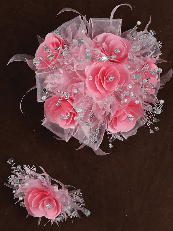 Juego De Velas Ramo Mis Xv Primaveras 231014 Acrílico/Satin Rosa/Plata 600061