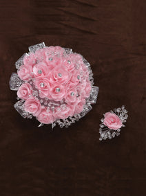 Ramos Quinceañeras Mis Xv Primaveras Rosal Combinado Acrílico/Satinado Rosa Claro 600073