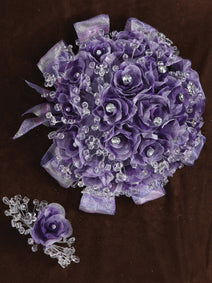 Ramos Quinceañeras Mis Xv Primaveras Rosal Combinado Acrílico/Satin Lila 600078