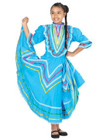 Vestido Folklorico Misxvprimameras 74142 Tela Azul 600311