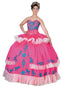Vestido De Quinceañera Joanini Ch-011 100% Polyester Rosa Neon/Azul Rey 600327