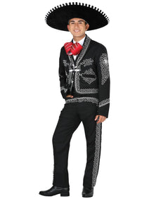 Traje Charro El General Tchc 100% Poliester Negro/Blanco 600356