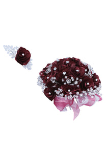 Juego De Velas Ramo Mis Xv Primaveras Rosal Combinado Acrílico/Satinado Burdeos 600714