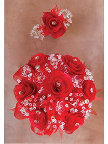 Juego De Velas Ramo Mis Xv Primaveras 231014 Acrílico/Satinado Rojo/Oro 600856