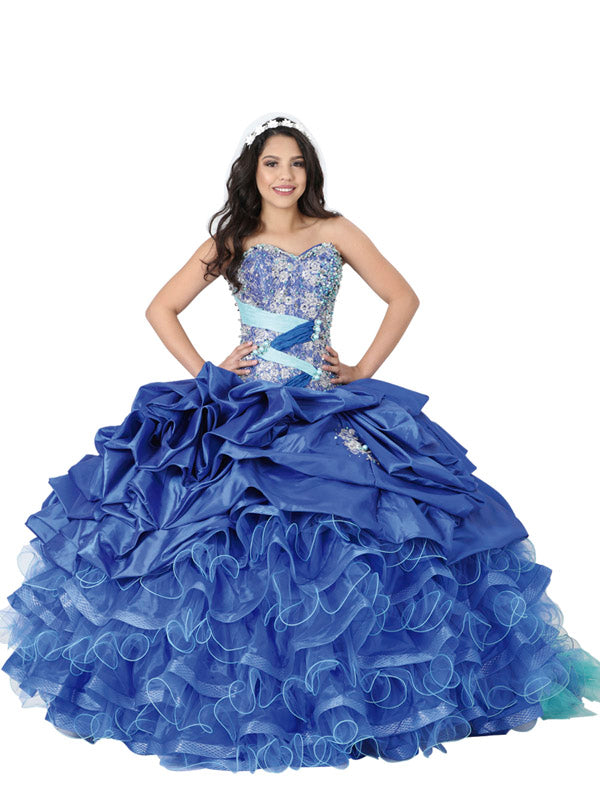 Vestido de Mujer Mis XV Primaveras en 100% Poliéster Color Azul Rey 600935