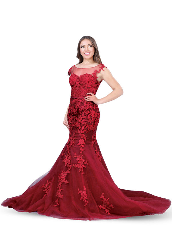Vestido de Mujer Mis XV Primaveras en 100% Poliéster Color Vino 600993